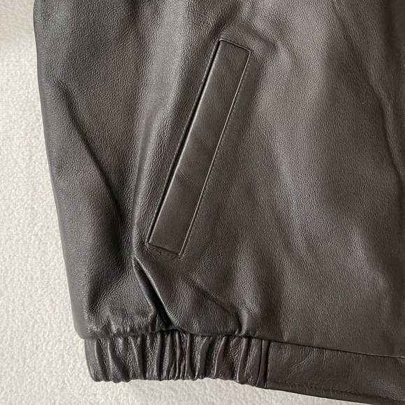 Saddlebred Men's Brown Leather Jacket Vintage XL‎ Quilted Lining Bomber Flight - Picture 9 of 16